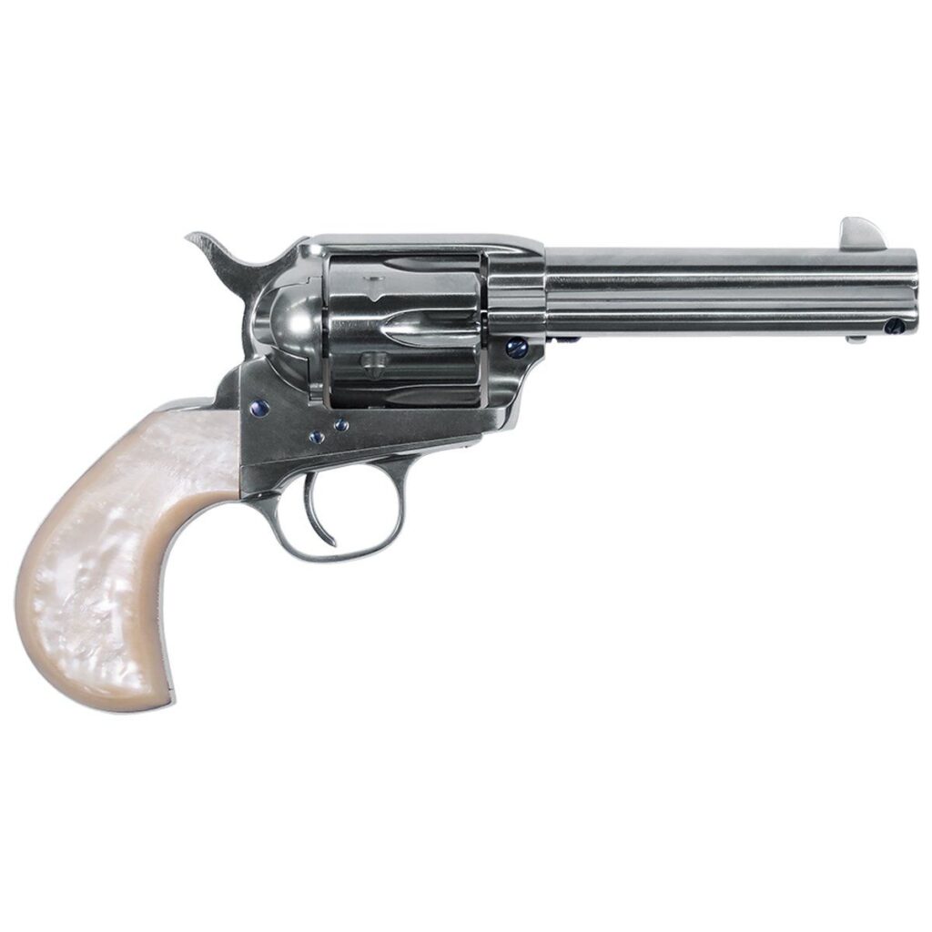 Uberti 1873 Single Action Cattleman Desperado 45 (Long) Colt 5.5in Polished Nickel Revolver - 6 Rounds