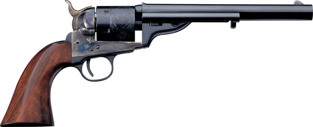 Uberti 1873 Cattleman NM Brass Revolver U344500, 45 Colt, 4.75", One Piece Walnut Stock, Blued Finish 5 Uberti 1873 Cattleman NM Brass Revolver U344500, 45 Colt, 4.75", One Piece Walnut Stock, Blued Finish