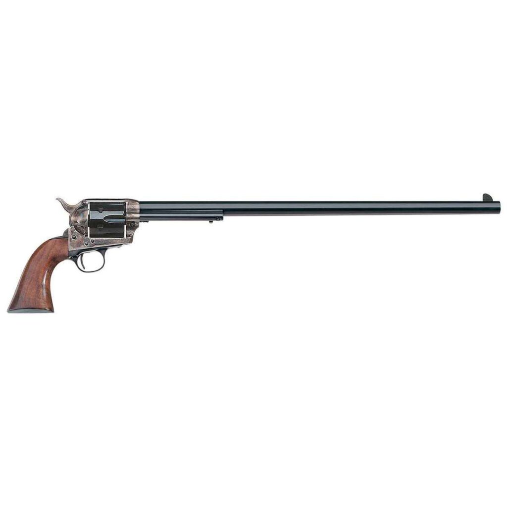 Uberti 1873 Single Action Cattleman Cody 45 (Long) Colt 4.75in Polished Nickel Revolver - 6 Rounds