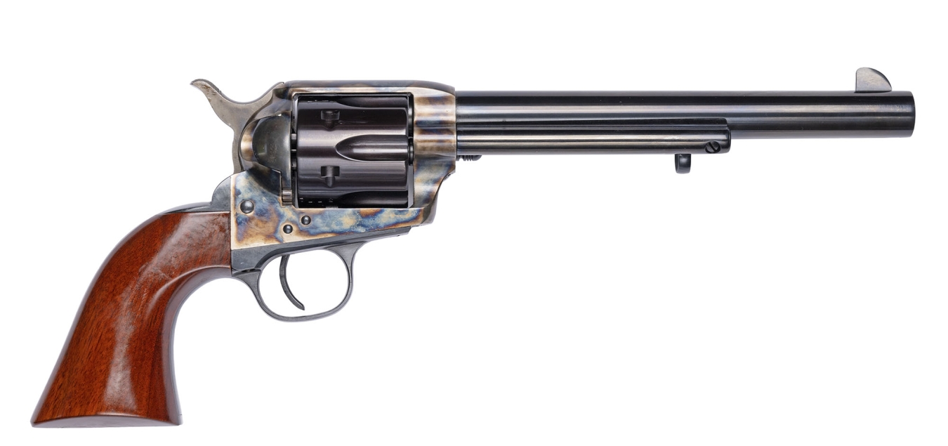 Uberti 1873 Single Action Cattleman Brass 357 Magnum 7.5in Blued Revolver – 6 Rounds