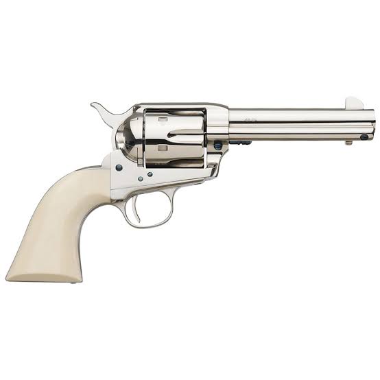 Uberti 1873 Single Action Cattleman Cody 45 (Long) Colt 4.75in Polished Nickel Revolver – 6 Rounds