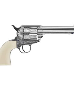 Uberti Outlaws and Lawmen Teddy 45 (Long) Colt 5.5in Polished Nickel Revolver – 6 Rounds